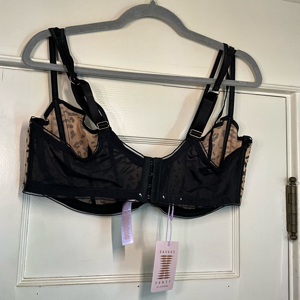 Savage X Fenty Vigilante Vamp Mesh Unlined Balconette Bra Hellcat 40DDD NWT - Picture 3 of 7